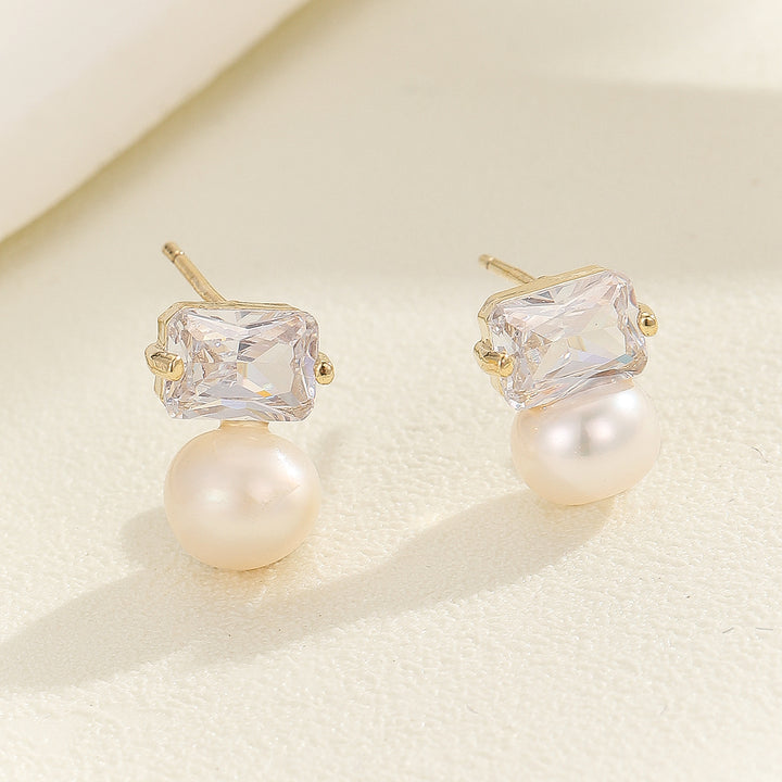 Petite Gemstone-Glam Pearl Earrings - Reet Pehal