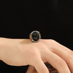 Load image into Gallery viewer, Melodic Gold Onyx Elegance Ring
