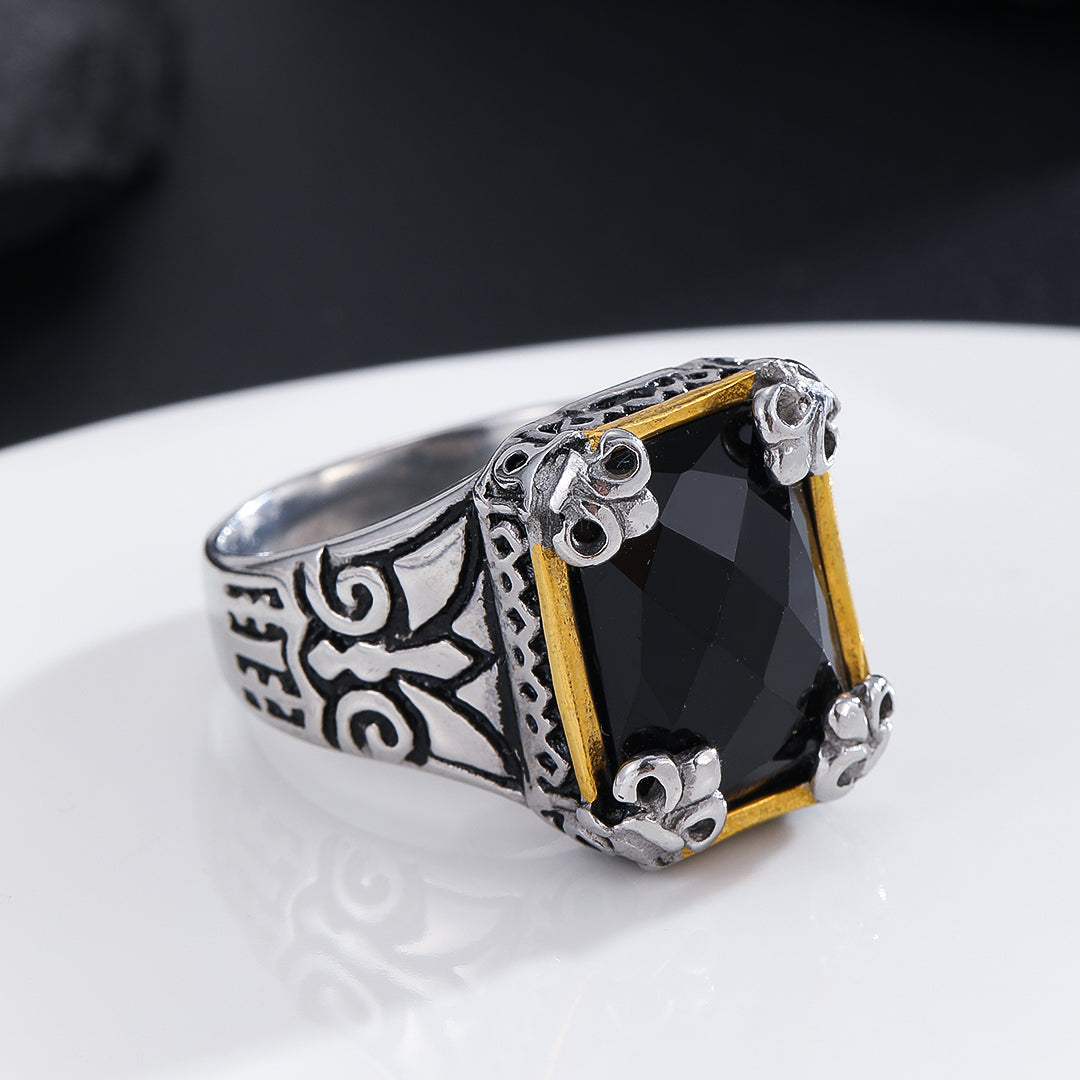 Imperial Onyx Scrollwork Ring