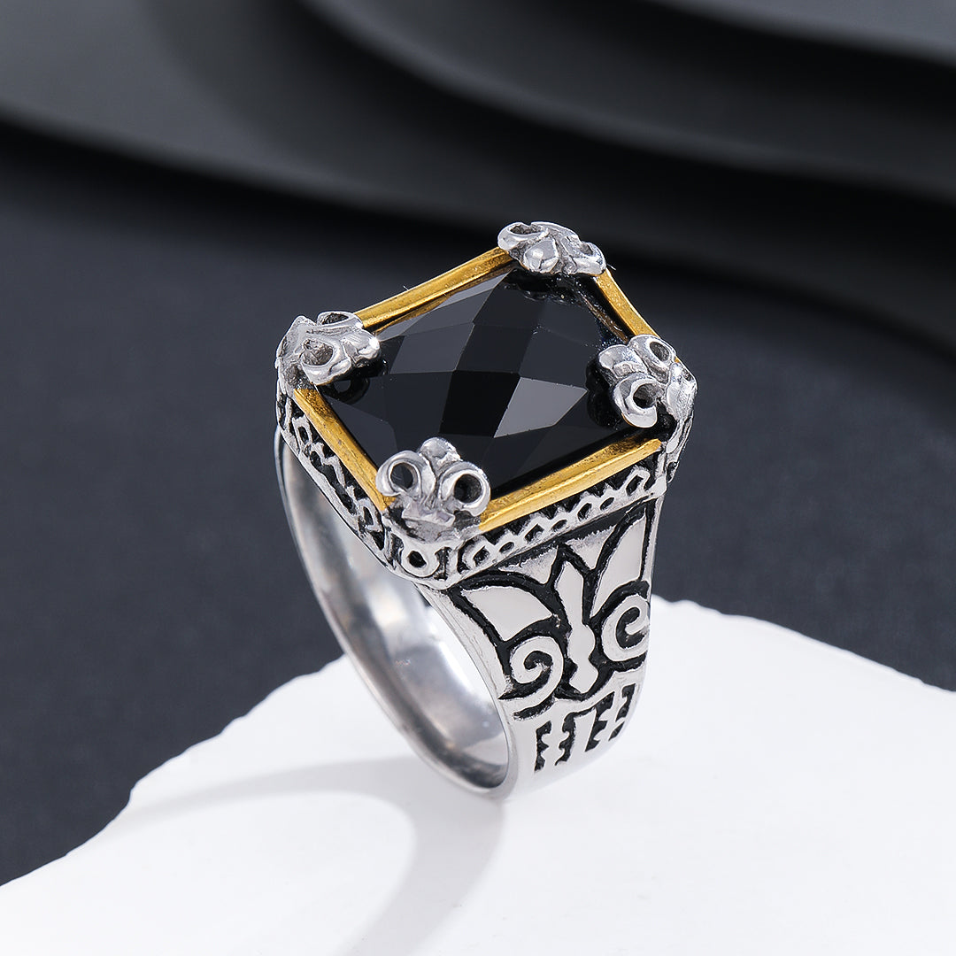 Imperial Onyx Scrollwork Ring