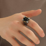 Load image into Gallery viewer, Imperial Onyx Scrollwork Ring
