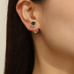 Load image into Gallery viewer, Opulent Gold-Emerald Essence studs - Reet Pehal
