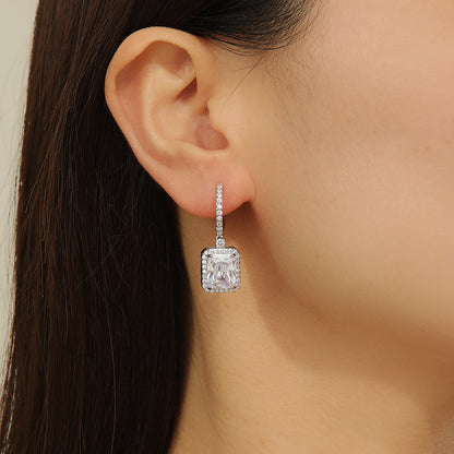 Sparkling Square Fiesta Diamond Earrings