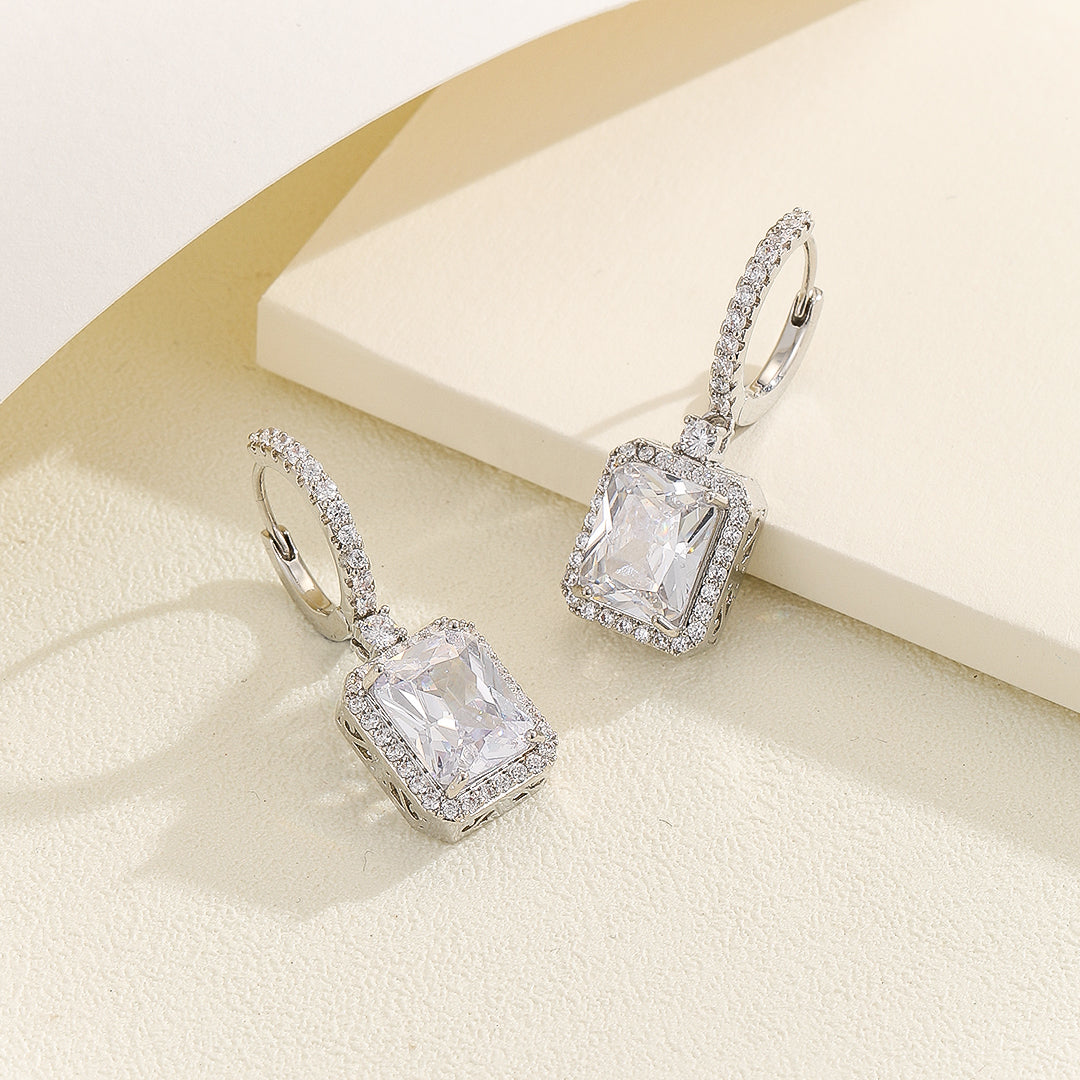 Sparkling Square Fiesta Diamond Earrings - Reet Pehal