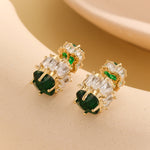 Load image into Gallery viewer, Opulent Gold-Emerald Essence studs - Reet Pehal
