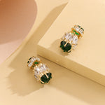 Load image into Gallery viewer, Opulent Gold-Emerald Essence studs - Reet Pehal
