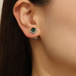 Load image into Gallery viewer, Opulent Silv-Emerald Essence studs - Reet Pehal
