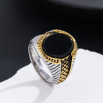 Load image into Gallery viewer, Gilded Onyx Scale Ring
