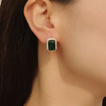 Load image into Gallery viewer, Radiant Green Regalia Elegance Earrings - Reet Pehal
