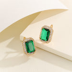 Load image into Gallery viewer, Radiant Green Regalia Elegance Earrings - Reet Pehal
