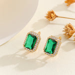 Load image into Gallery viewer, Radiant Green Regalia Elegance Earrings - Reet Pehal
