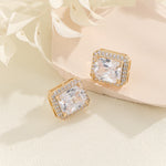 Load image into Gallery viewer, Glistening Gold Square Bliss Earrings - Reet Pehal
