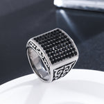 Load image into Gallery viewer, Antique Noir Lattice Square Ring
