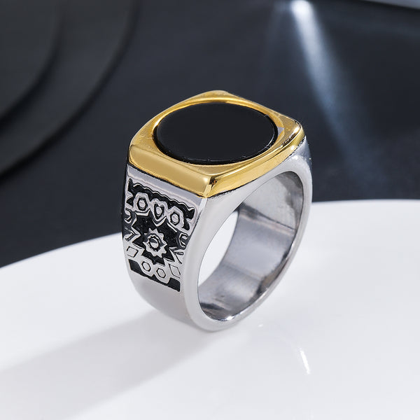 Exquisite black Tribal Sovereign Ring