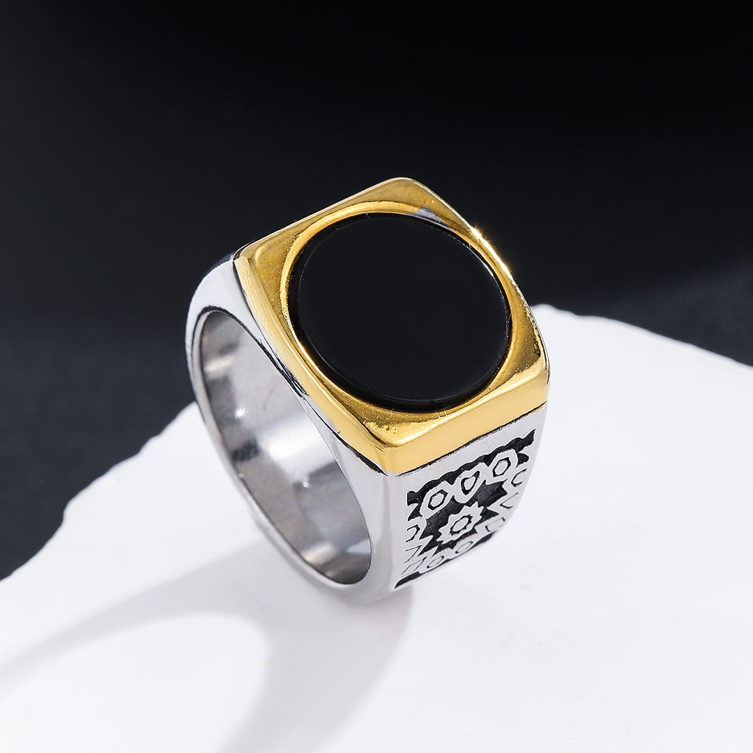 Exquisite black Tribal Sovereign Ring