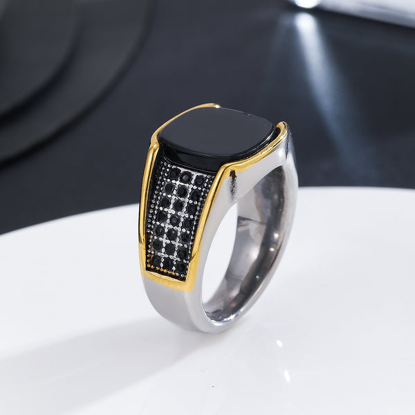 Exclusive Golden Midnight Inlay Ring