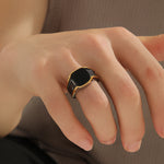 Load image into Gallery viewer, Exclusive Golden Midnight Inlay Ring
