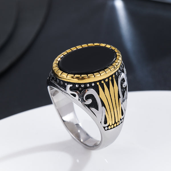 Midnight Scrollwork Elegance Ring