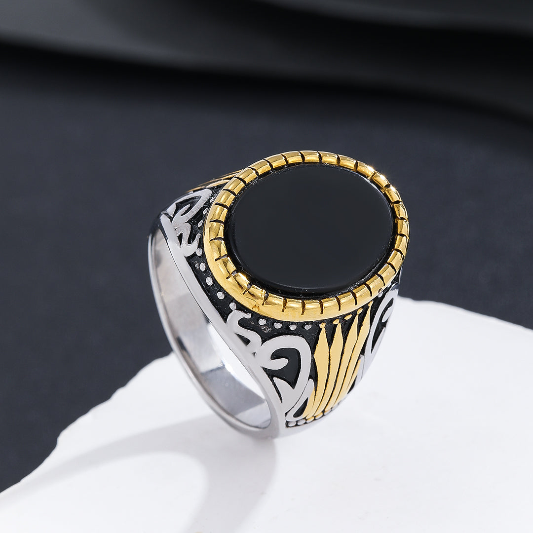 Midnight Scrollwork Elegance Ring