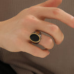 Load image into Gallery viewer, Midnight Scrollwork Elegance Ring
