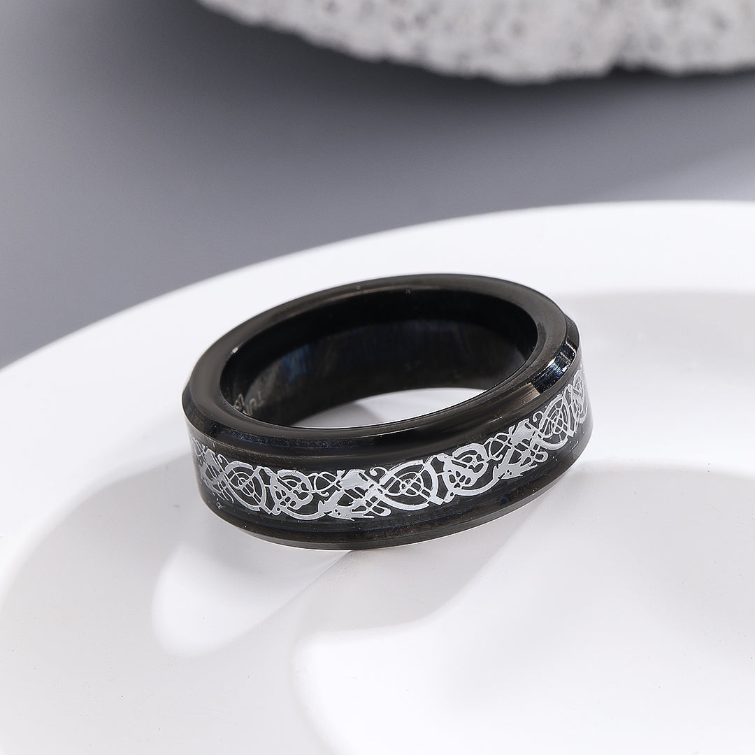 Noir Celtic Knot Tungsten Band