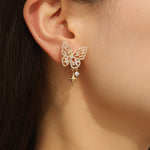 Load image into Gallery viewer, Stunning Golden Gleam Butterfly Earrings - Reet Pehal
