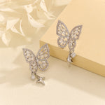 Load image into Gallery viewer, Stunning Silver Gleam Butterfly Earrings - Reet Pehal
