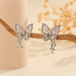 Load image into Gallery viewer, Stunning Silver Gleam Butterfly Earrings - Reet Pehal
