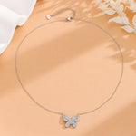 Load image into Gallery viewer, Dazzling Silver Rhinestone  Butterfly Pendant - Reet Pehal
