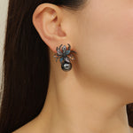 Load image into Gallery viewer, Enchanting Blossom Burst Noir Earrings - Reet Pehal
