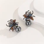 Load image into Gallery viewer, Enchanting Blossom Burst Noir Earrings - Reet Pehal
