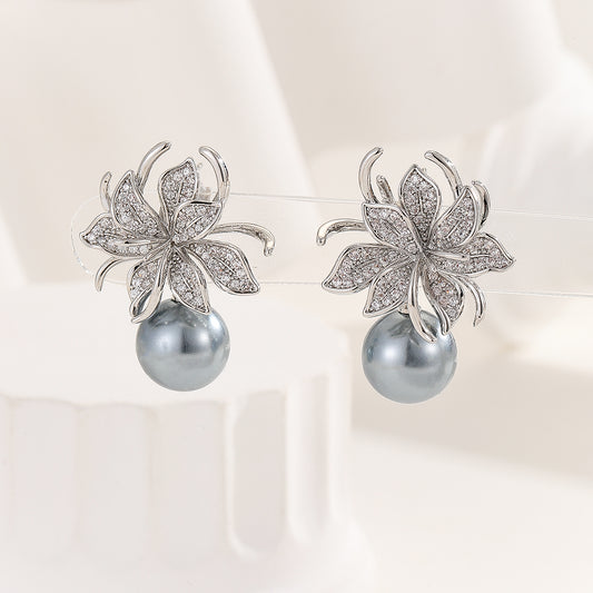 Enchanting Silver Blossom Burst Earrings
