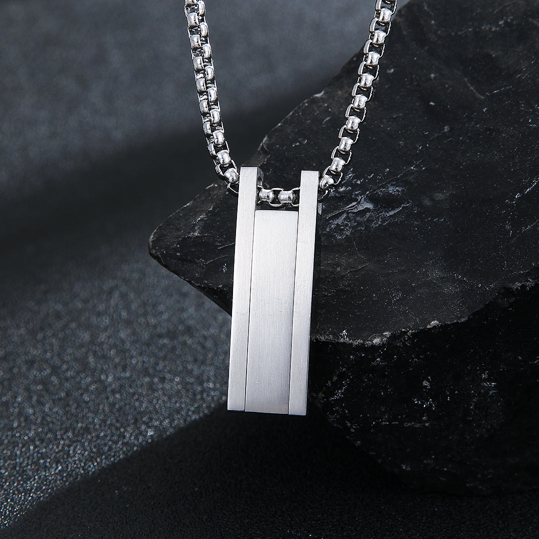 Sleek Silver Elegance Bar Locket