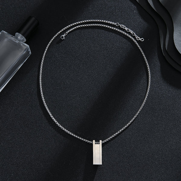 Sleek Silver Elegance Bar Locket