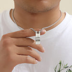 Load image into Gallery viewer, Sleek Silver Elegance Bar Locket
