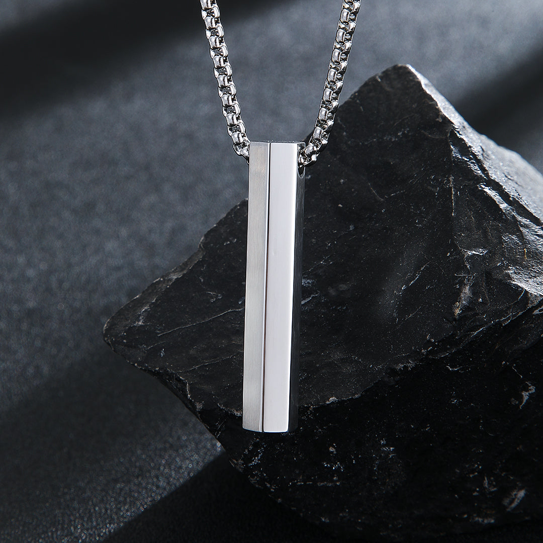 Minimalistic Silver Bar Locket