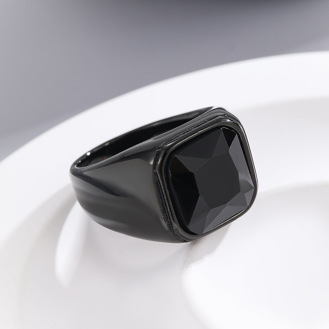 Striking Black Diamond Illusion Ring