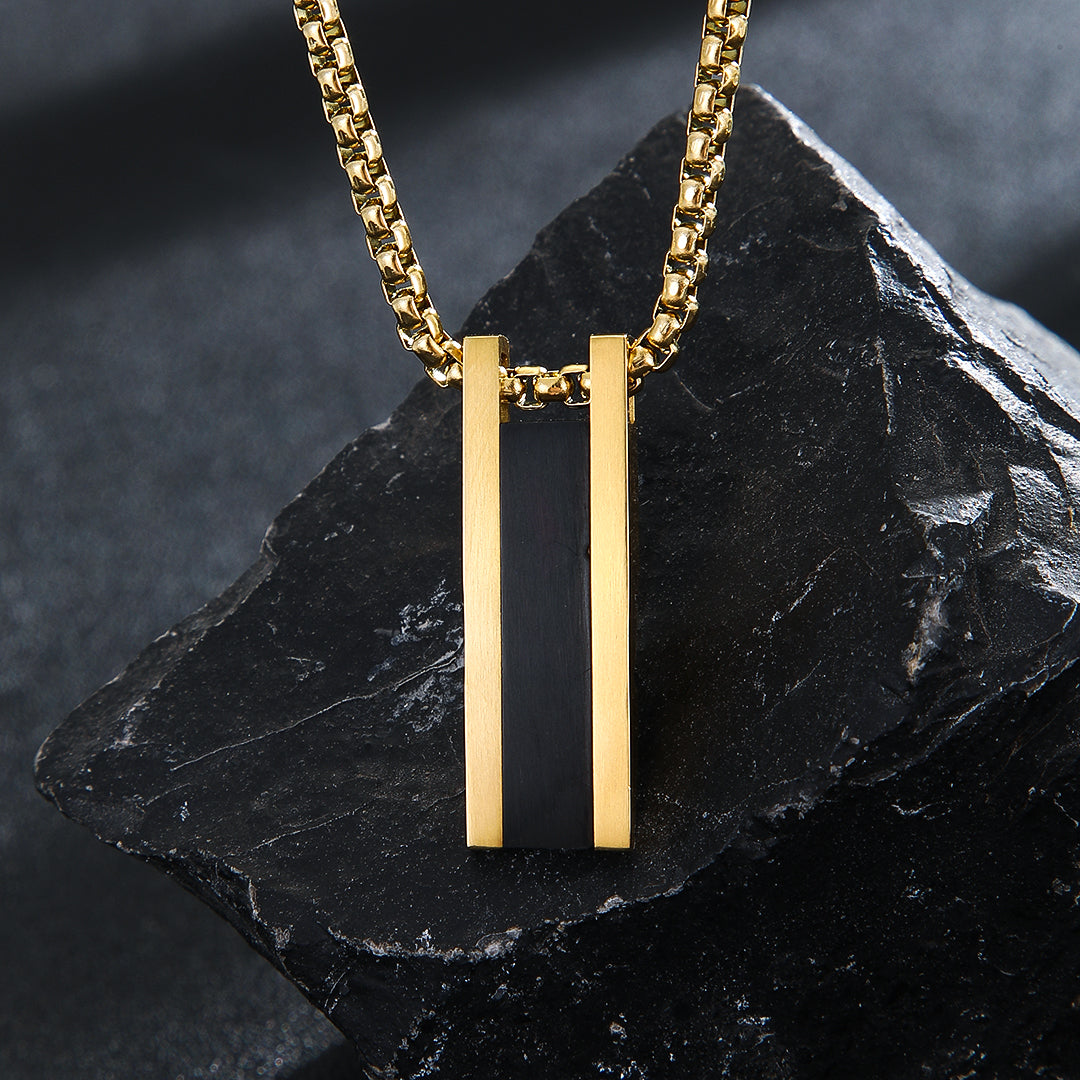 Sleek Gold Elegance Bar Locket