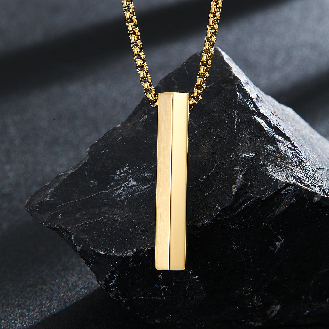 Minimalistic Gold Bar Locket