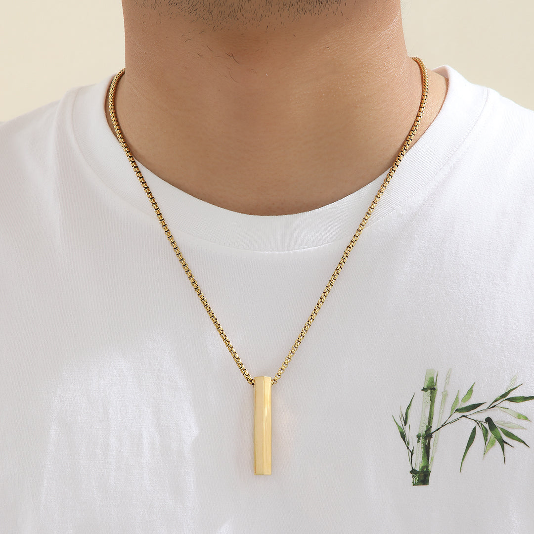 Minimalistic Gold Bar Locket