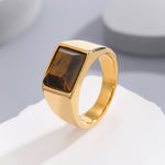 Load image into Gallery viewer, Modern Amber Gleam Gold Ring
