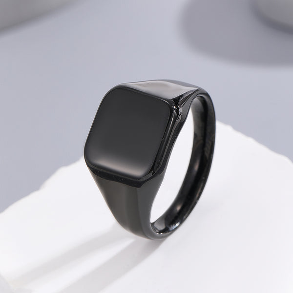 Edgy Black Monochrome Matrix Ring