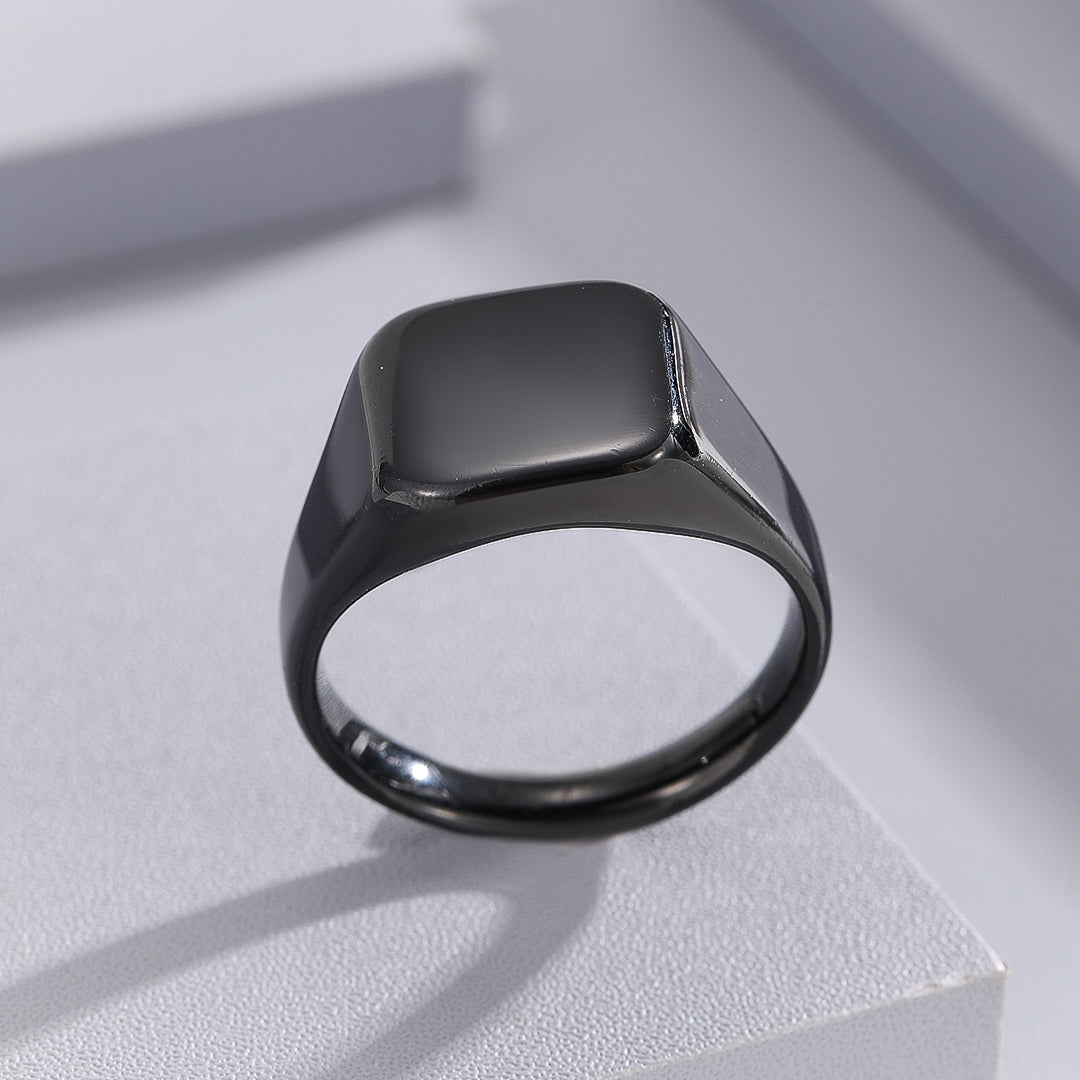 Edgy Black Monochrome Matrix Ring