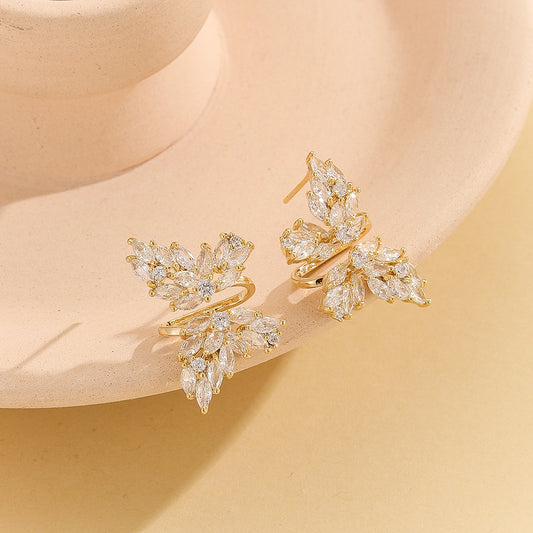 Cute Golden Butterfly Marquise Studs - Reet Pehal
