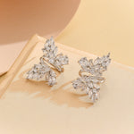 Load image into Gallery viewer, Cute Silver Butterfly Marquise Studs - Reet Pehal
