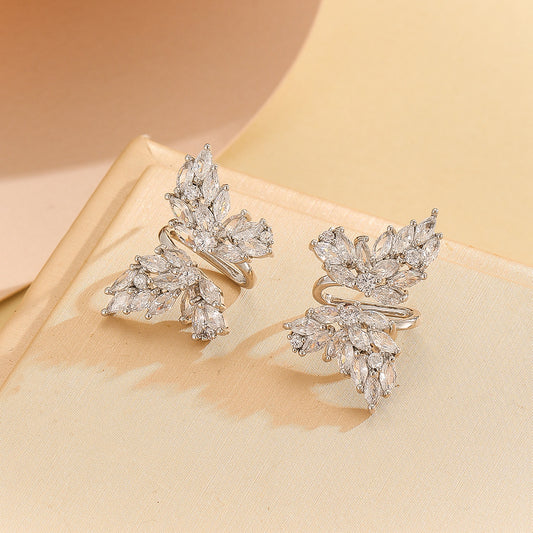 Cute Silver Butterfly Marquise Studs - Reet Pehal