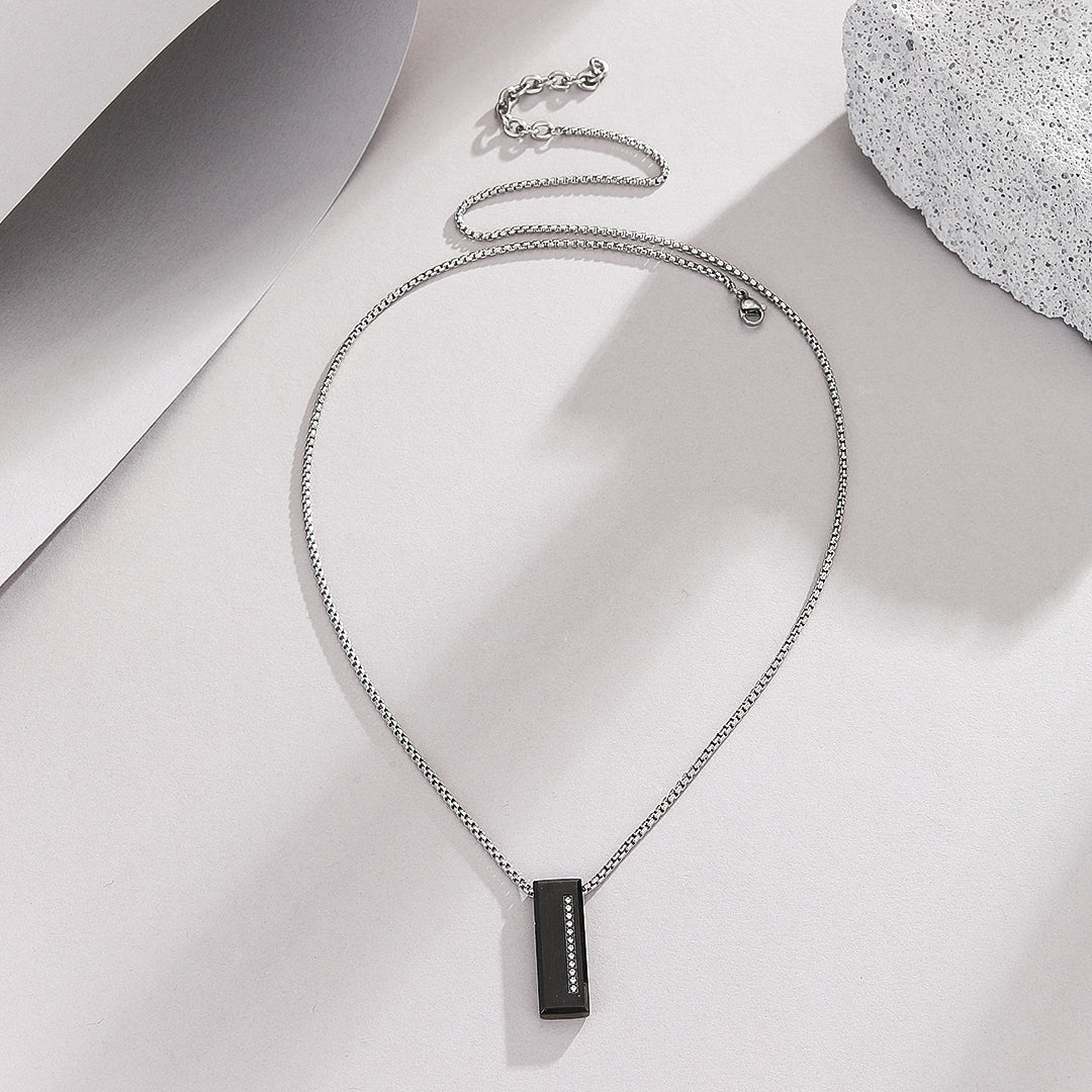 Minimalistic Black Bar Locket