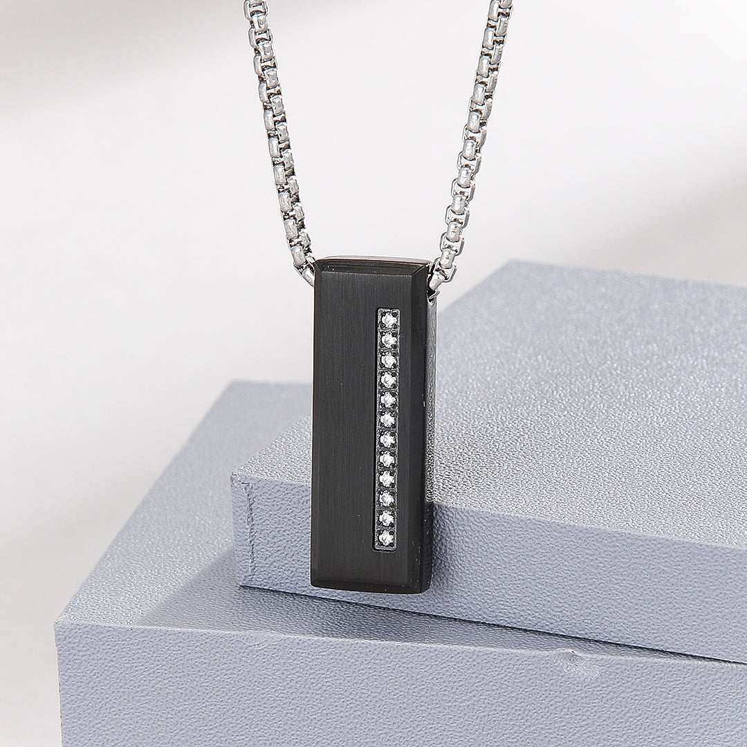 Minimalistic Black Bar Locket