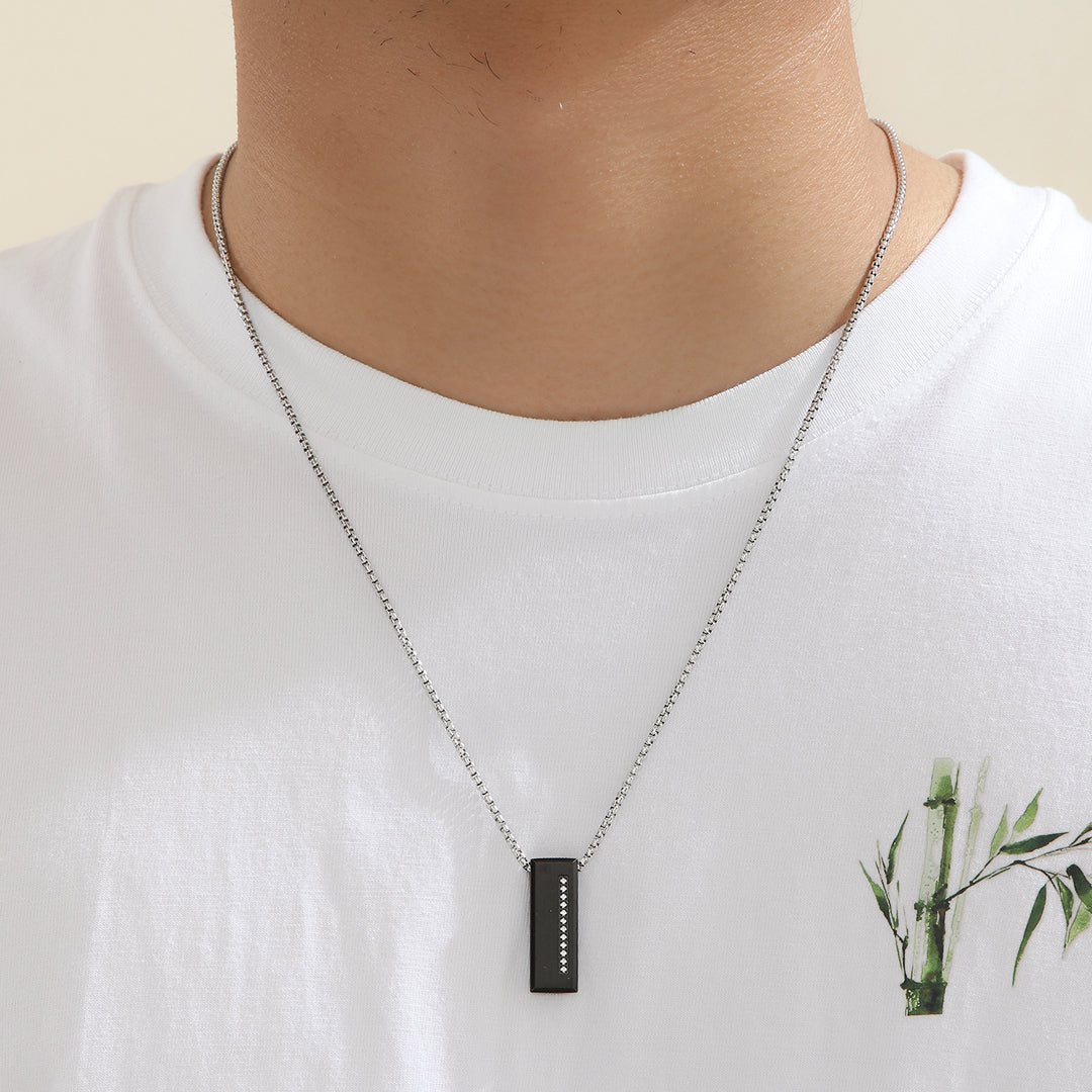 Minimalistic Black Bar Locket