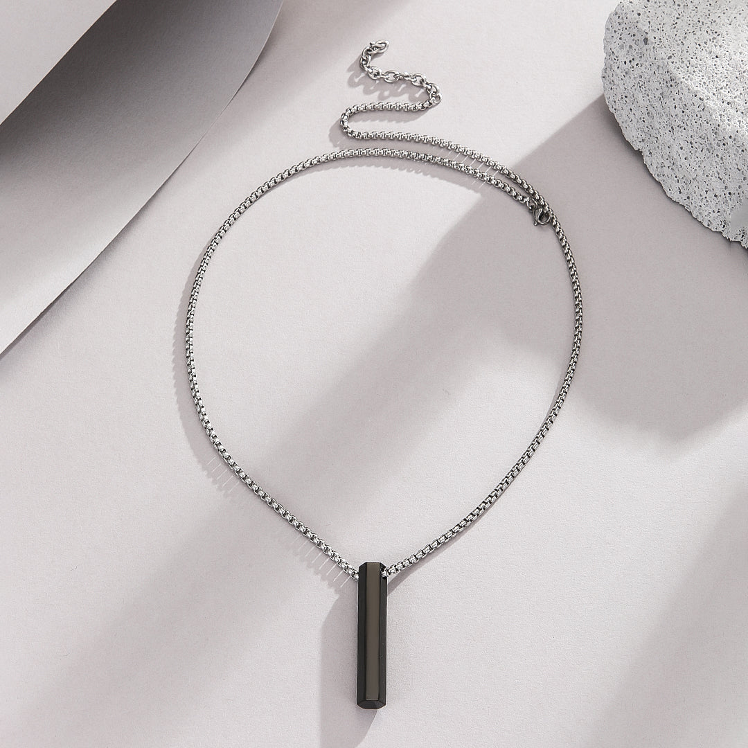 Minimalistic Black Bar Locket